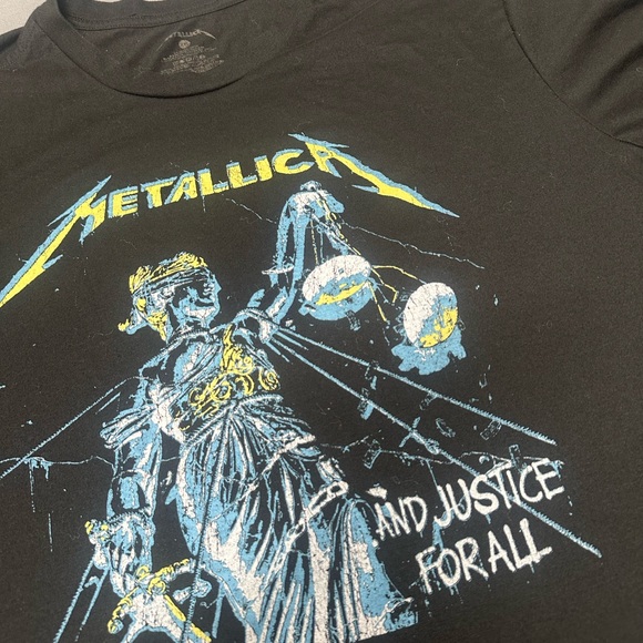 Metallica Other - Metallica Men’s Short Sleeve Graphic Tee - Black with Blue & Yellow Print